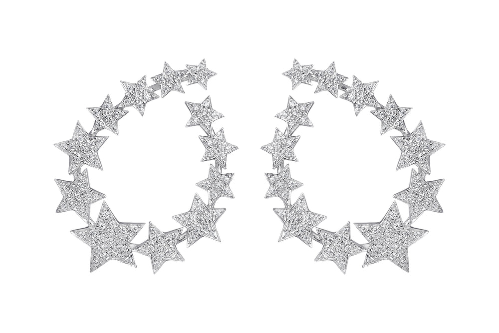 Stella Star Hoop Earrings - Spallanzani Jewelry 
