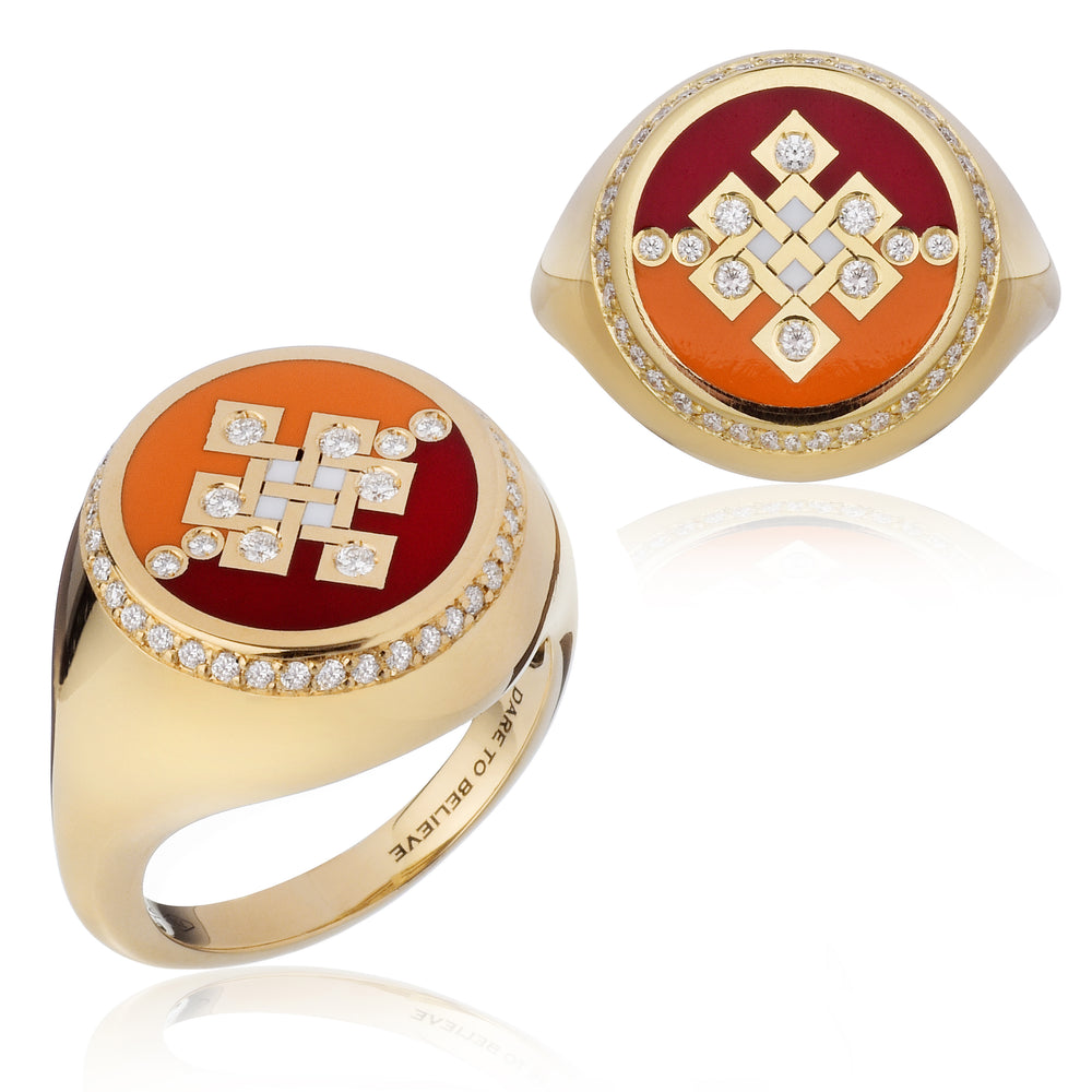 Believe Ring small diamonds Karma - Spallanzani Jewelry 